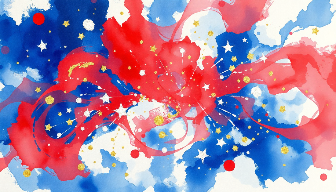 Celebrating Independence Day with Abstract Watercolor Paintings - RANDOMH3ROSinc