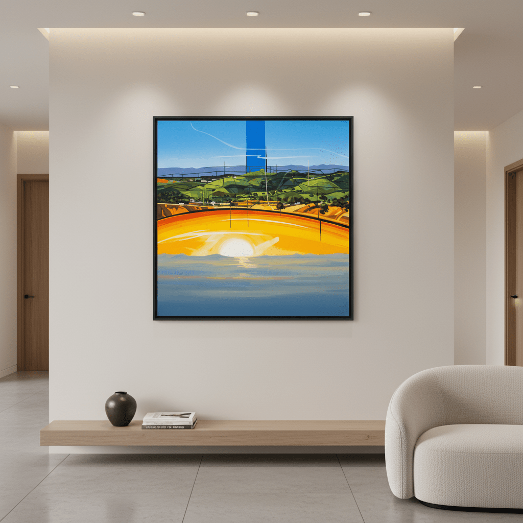 Abstract Golden Mesa Sunset — Landscape Wall Art Print - RANDOMH3ROSinc