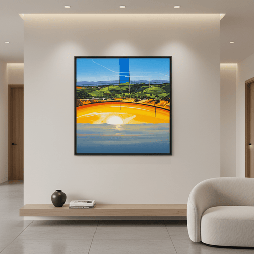 Abstract Golden Mesa Sunset — Landscape Wall Art Print - RANDOMH3ROSinc