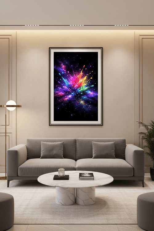 Abstract Neon Splash — Wall Art Print - RANDOMH3ROSinc