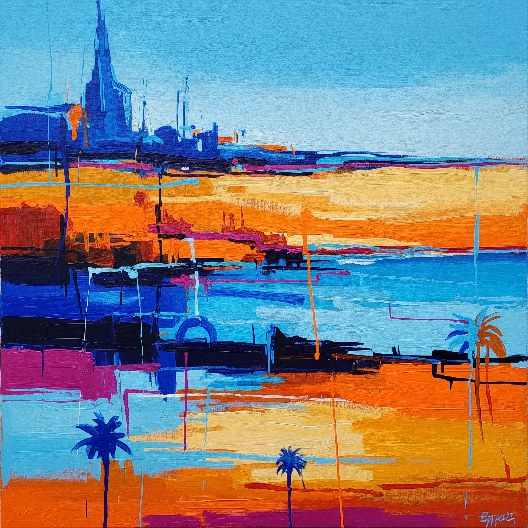 Abstract Pacific Shoreline Sunset — Seascape Wall Art Print - RANDOMH3ROSinc