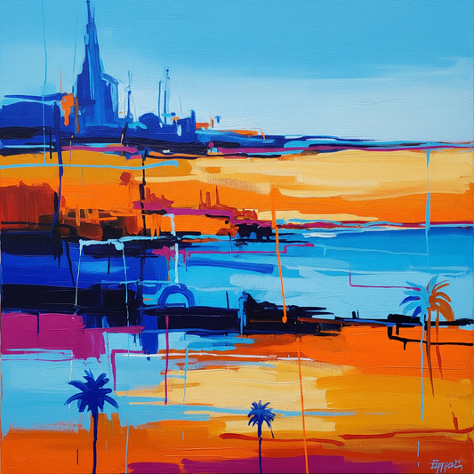 Abstract Pacific Shoreline Sunset — Seascape Wall Art Print - RANDOMH3ROSinc