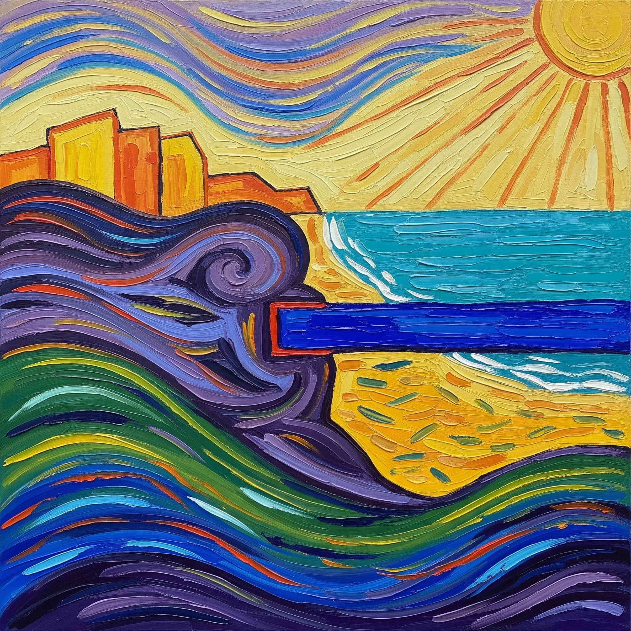 Abstract Palm Coast Aerial — Cityscape Wall Art Print - RANDOMH3ROSinc