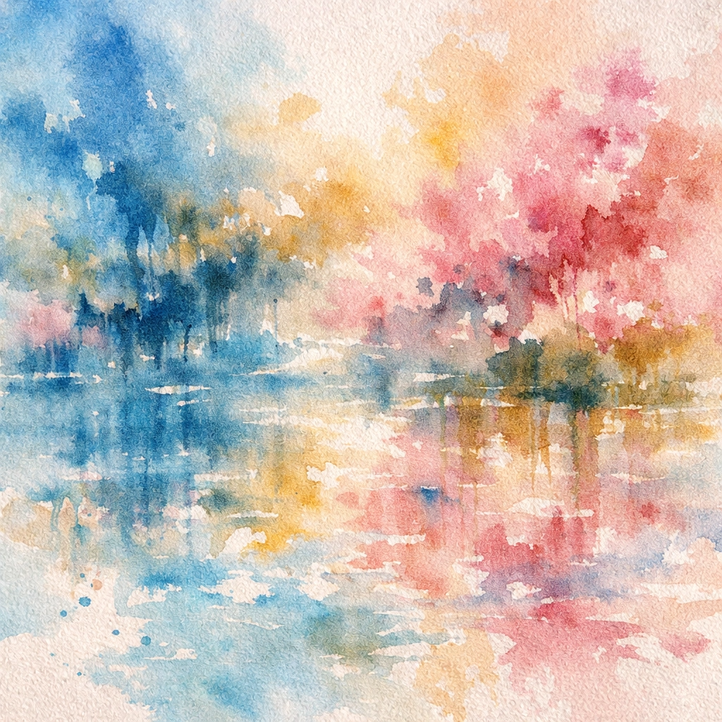 Pastel Watercolor Dreamscape – Soft Abstract Wall Art Print - RANDOMH3ROSinc