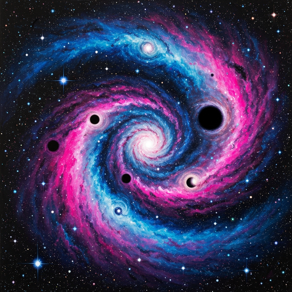 Aurora Galaxy Spiral in Sapphire and Gold RANDOMH3ROSinc