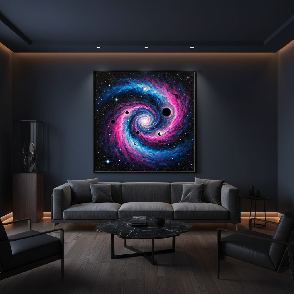 Aurora Galaxy Spiral in Sapphire and Gold RANDOMH3ROSinc