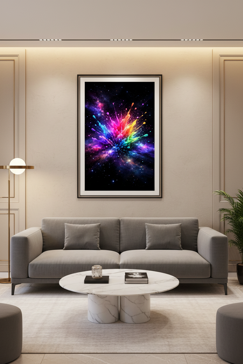 Neon Splash — Abstract Wall Art Print RANDOMH3ROSinc