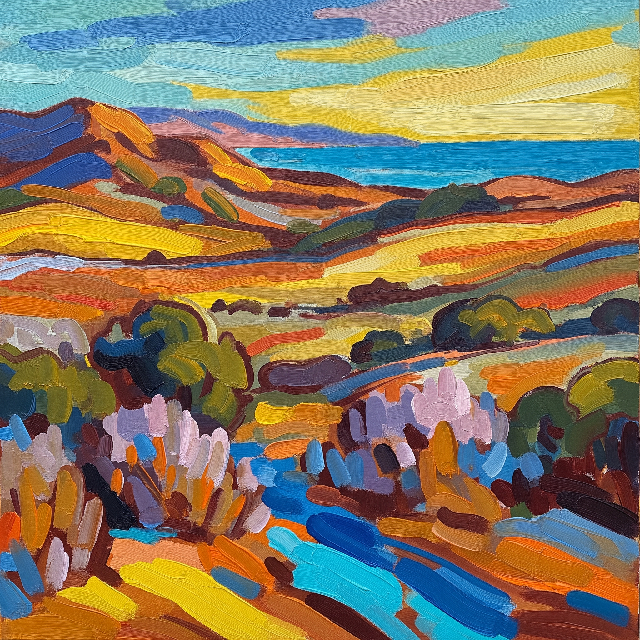 Poppy Fields Vista — Landscape Wall Art Print RANDOMH3ROSinc