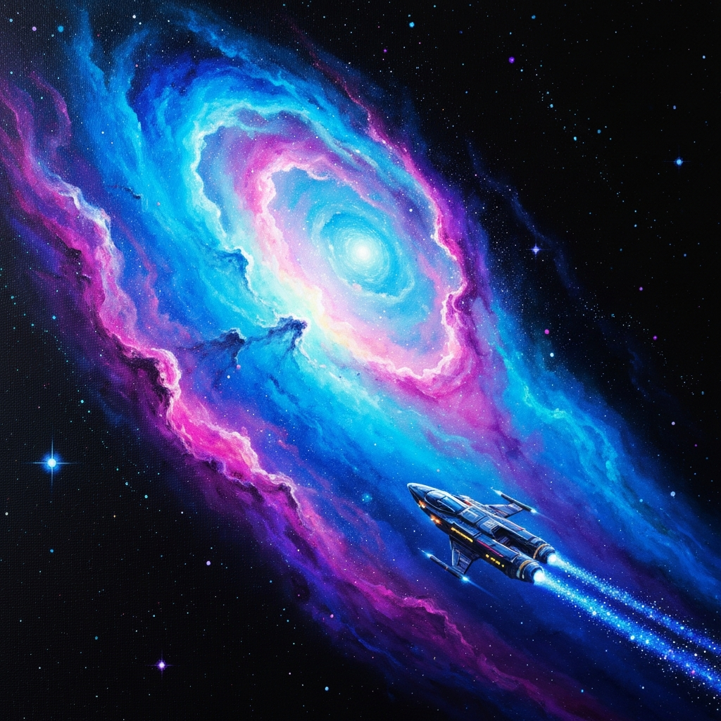 Starship Journey Through the Nebula RANDOMH3ROSinc