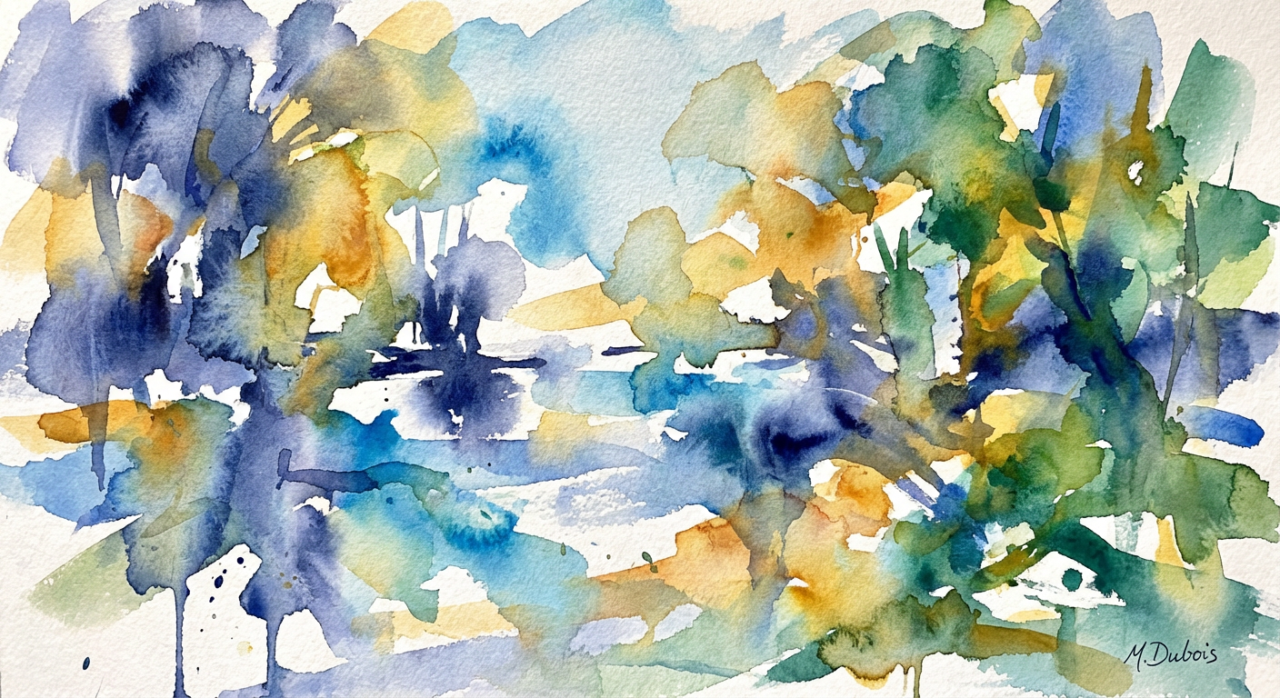 Golden Reflections — Watercolor Wall Art Print RANDOMH3ROSinc