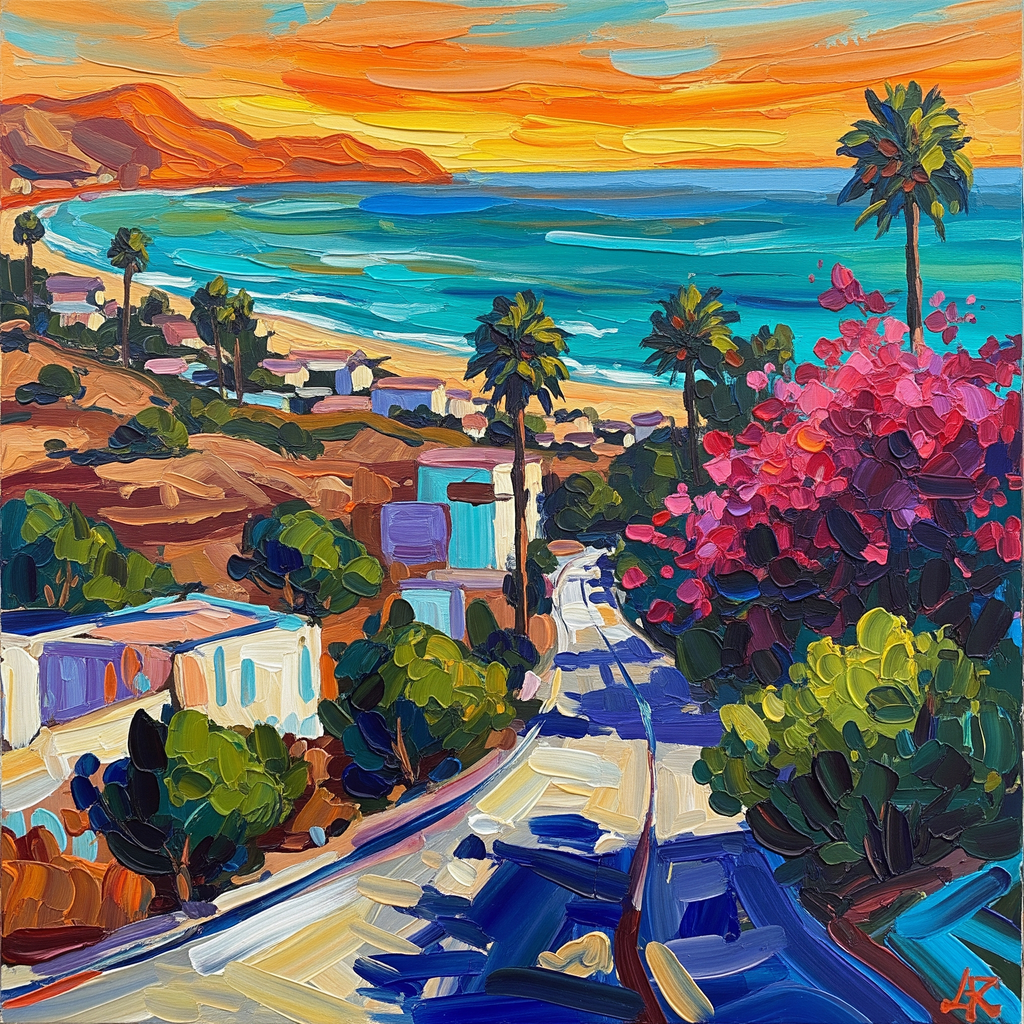 Palm City Dusk — Cityscape Wall Art Print RANDOMH3ROSinc