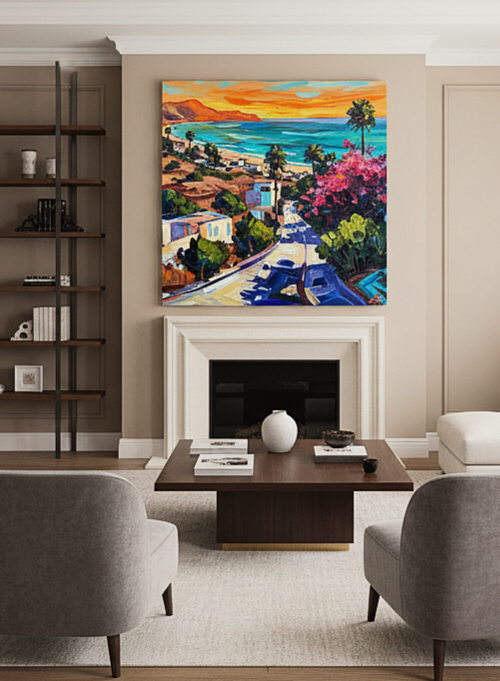 Palm City Dusk — Cityscape Wall Art Print RANDOMH3ROSinc