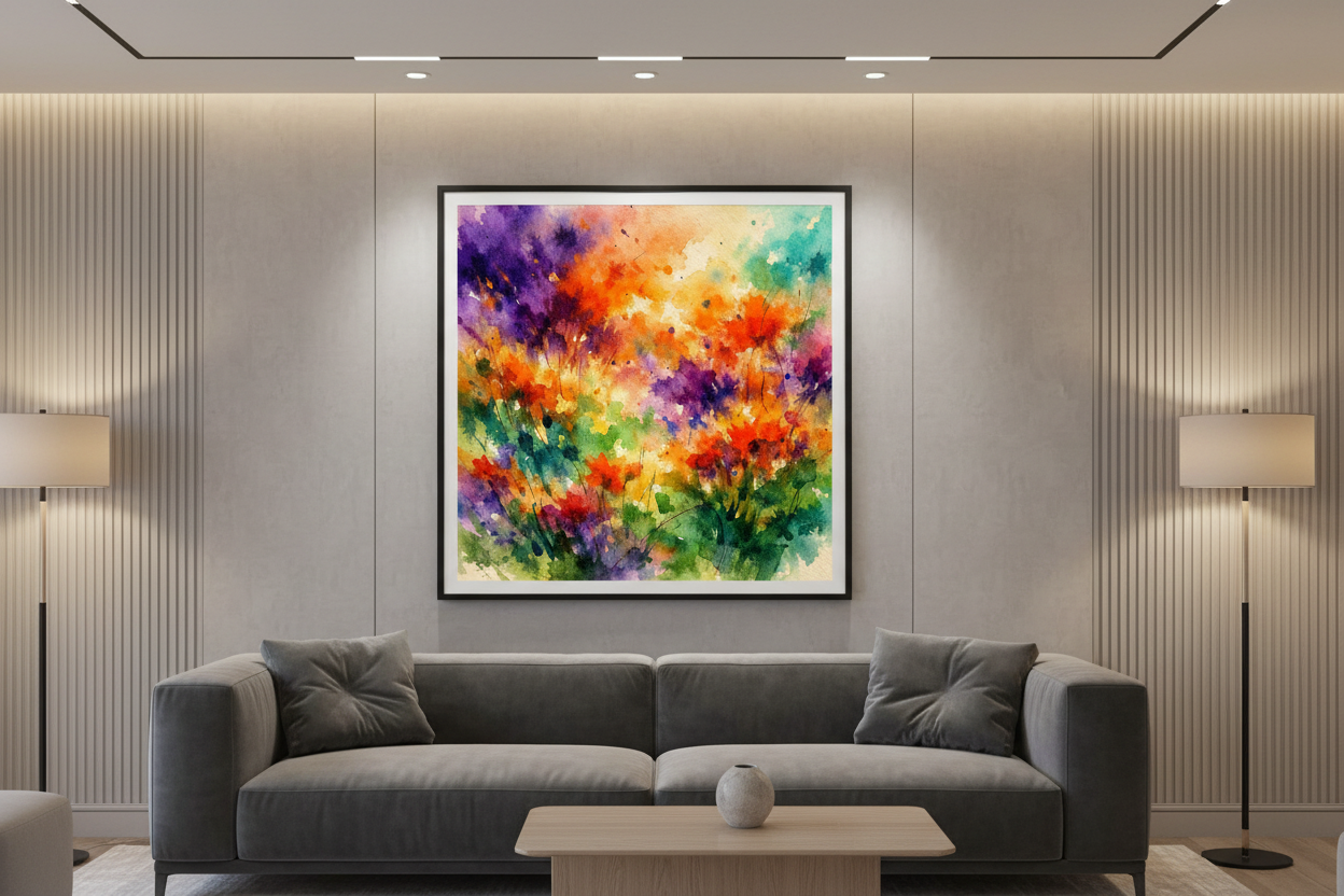 Spectrum Flow — Abstract Watercolor Wall Art Print RANDOMH3ROSinc