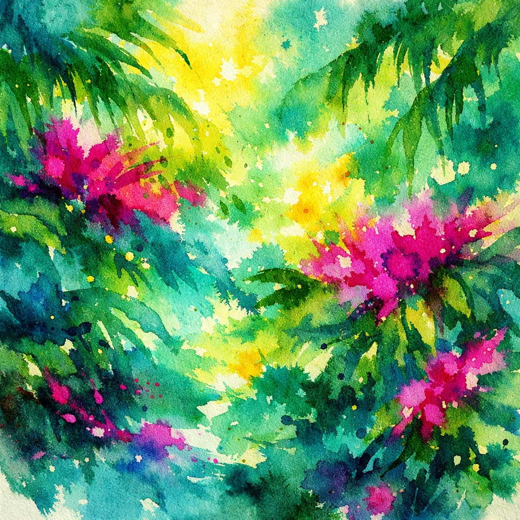 Chromatic Bloom — Watercolor Wall Art Print RANDOMH3ROSinc