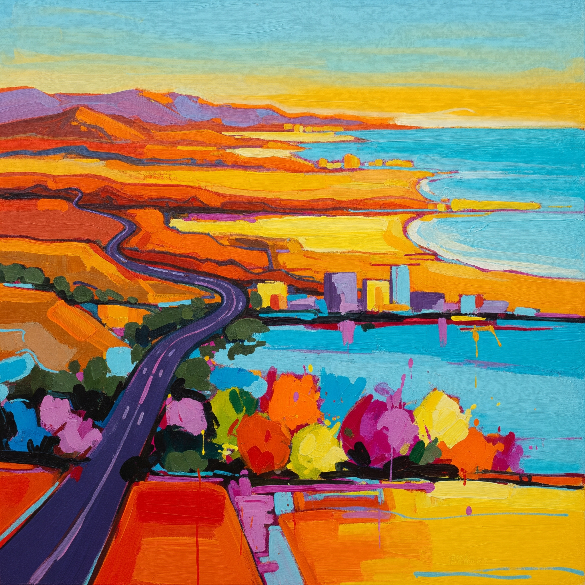 Sunbaked Terraces — Landscape Wall Art Print RANDOMH3ROSinc