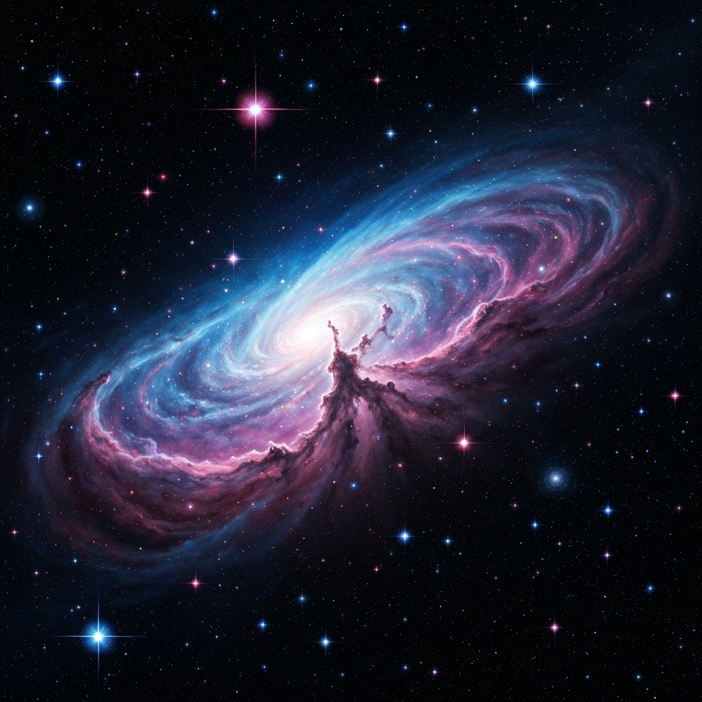 Vibrant cosmic nebula in rich crimson and violet tones, printable digital wall art for instant home inspiration  