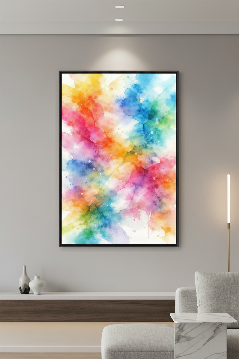 Watercolor Color Fusion – Warm Abstract Wall Art Print RANDOMH3ROSinc